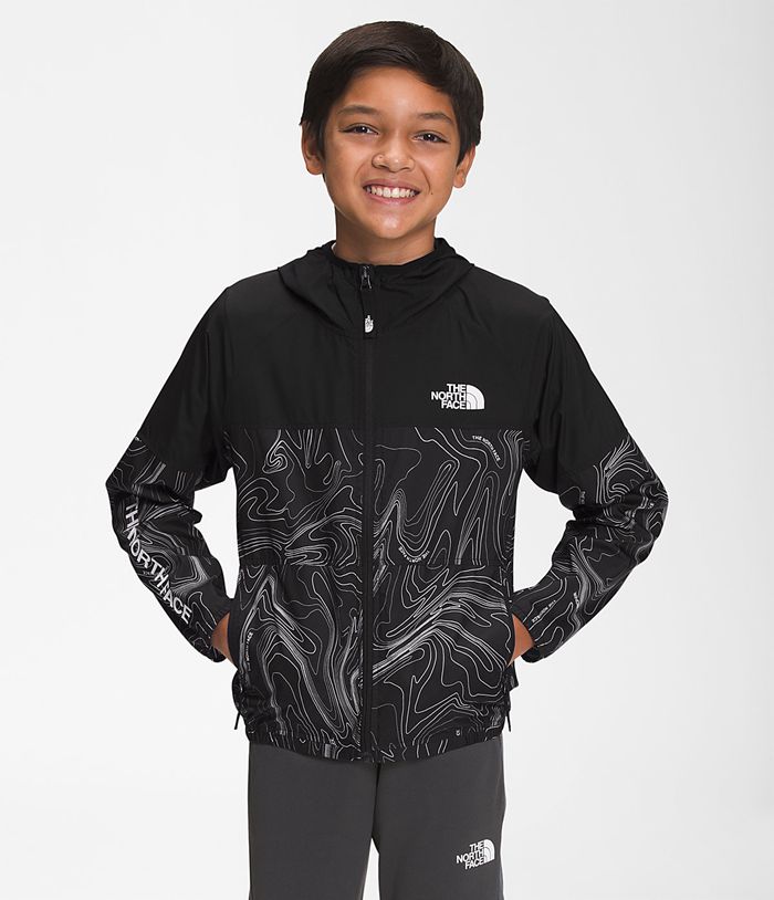 Casaca The North Face Niño Printed Windwall™ Sudadera Con Capucha Negras - Peru 98164SBAC